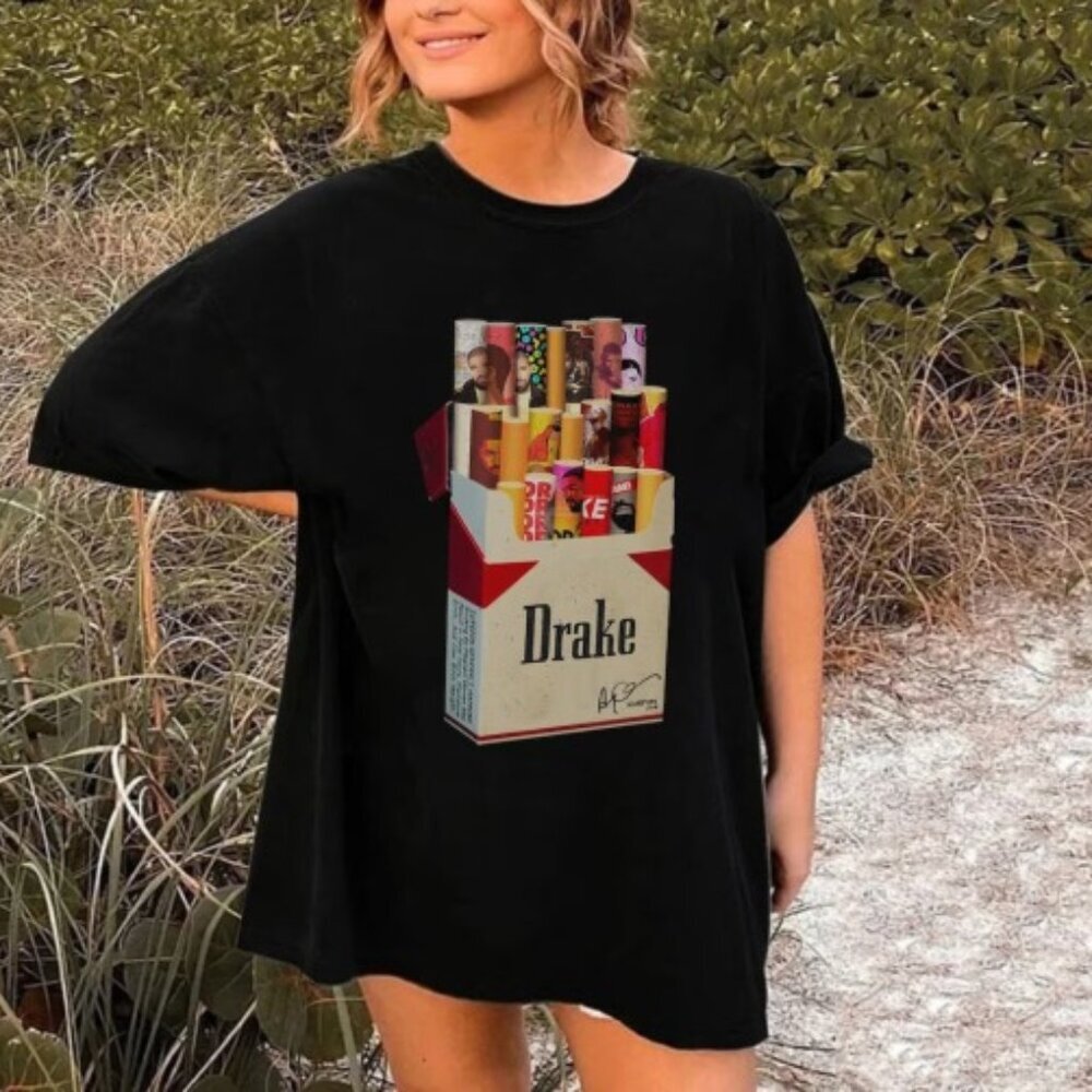 Drake Y2K Cigarette Take Care Graphic T-Shirt Music Fan Gift Streetwear Casual05
